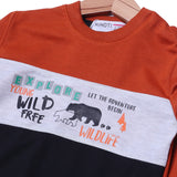 BROWN & BLACK "YOUNG WILD FREE" PRINTED TERRY FABRIC SWEATSHIRT