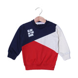 NAVY BLUE CREAM & RED "GLOW IN THE DARK" PRINTED TERRY FABRIC SWEATSHIRT