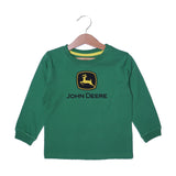 MID GREEN "DEERE" PRINTED FULL SLEEVES T-SHIRT