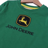MID GREEN "DEERE" PRINTED FULL SLEEVES T-SHIRT