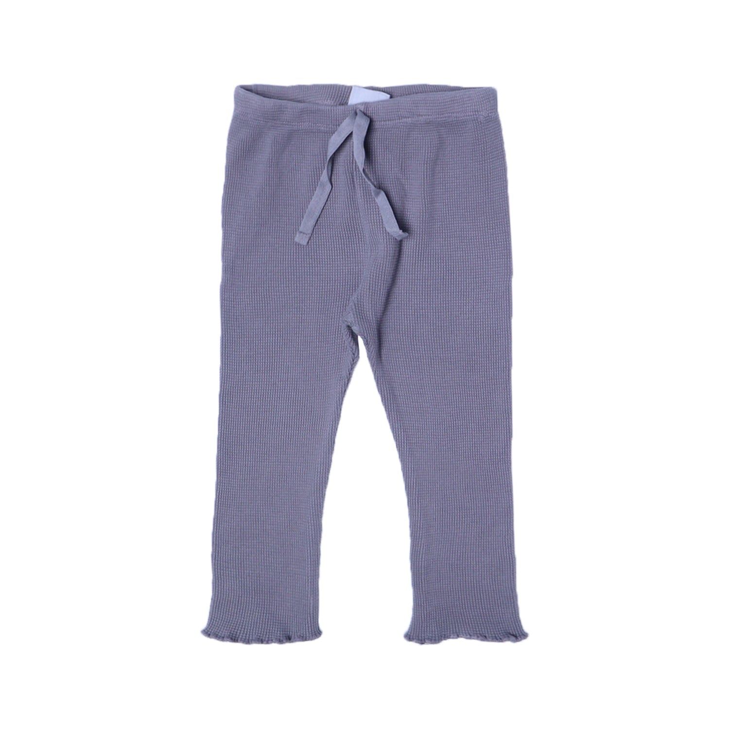 DARK GREY WITH KNOT THERMAL FABRIC BOTTOM FRIL PLAIN PAJAMA TROUSER Main image
