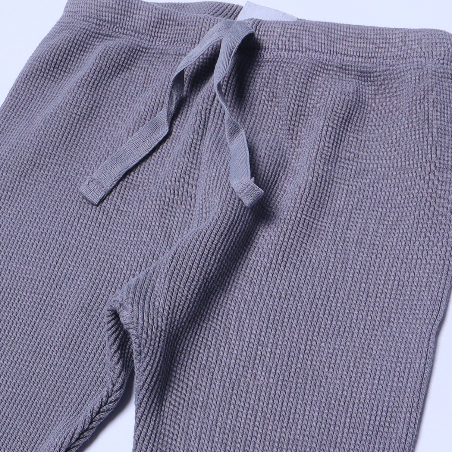 DARK GREY WITH KNOT THERMAL FABRIC BOTTOM FRIL PLAIN PAJAMA TROUSER Secondary image