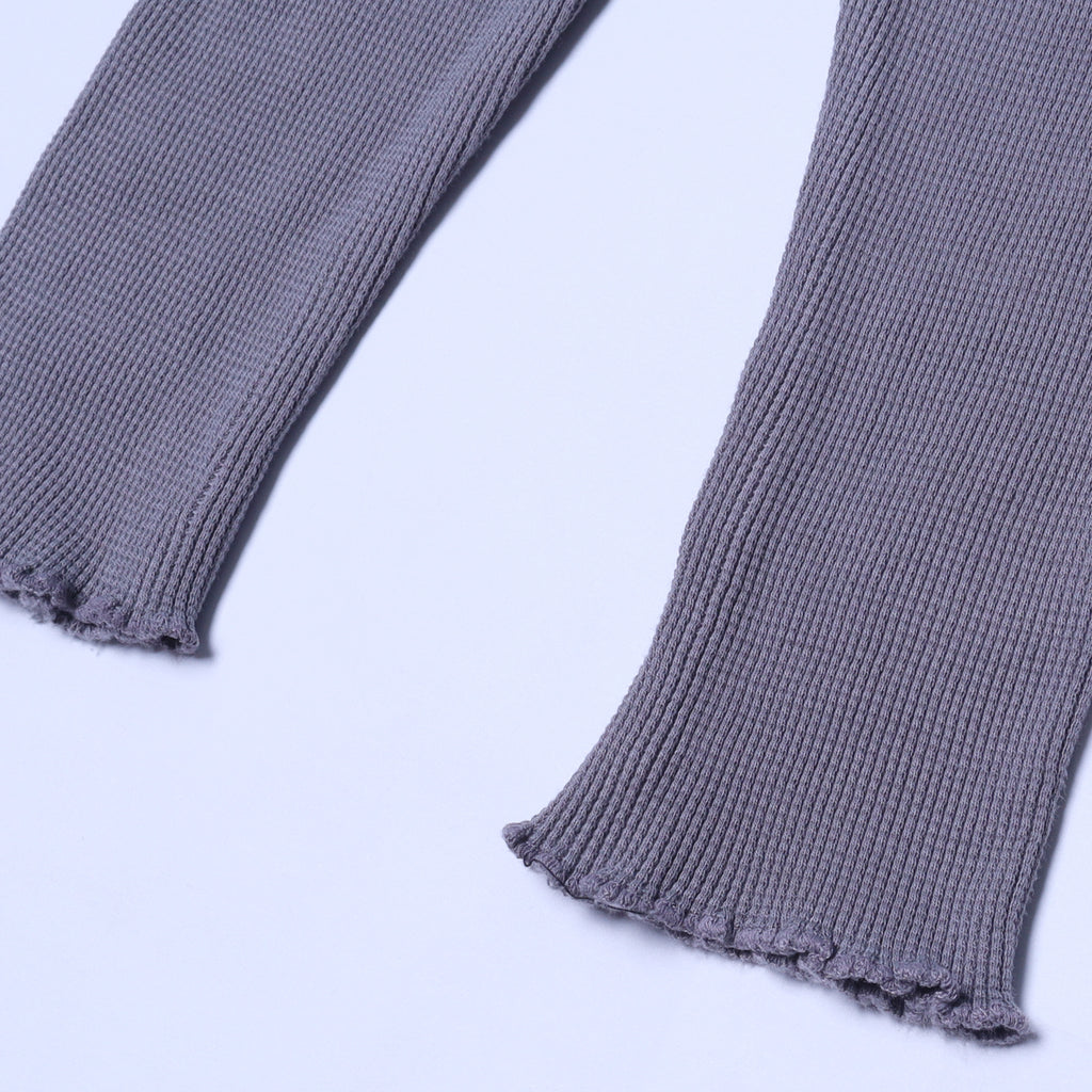DARK GREY WITH KNOT THERMAL FABRIC BOTTOM FRIL PLAIN PAJAMA TROUSER