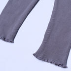 DARK GREY WITH KNOT THERMAL FABRIC BOTTOM FRIL PLAIN PAJAMA TROUSER