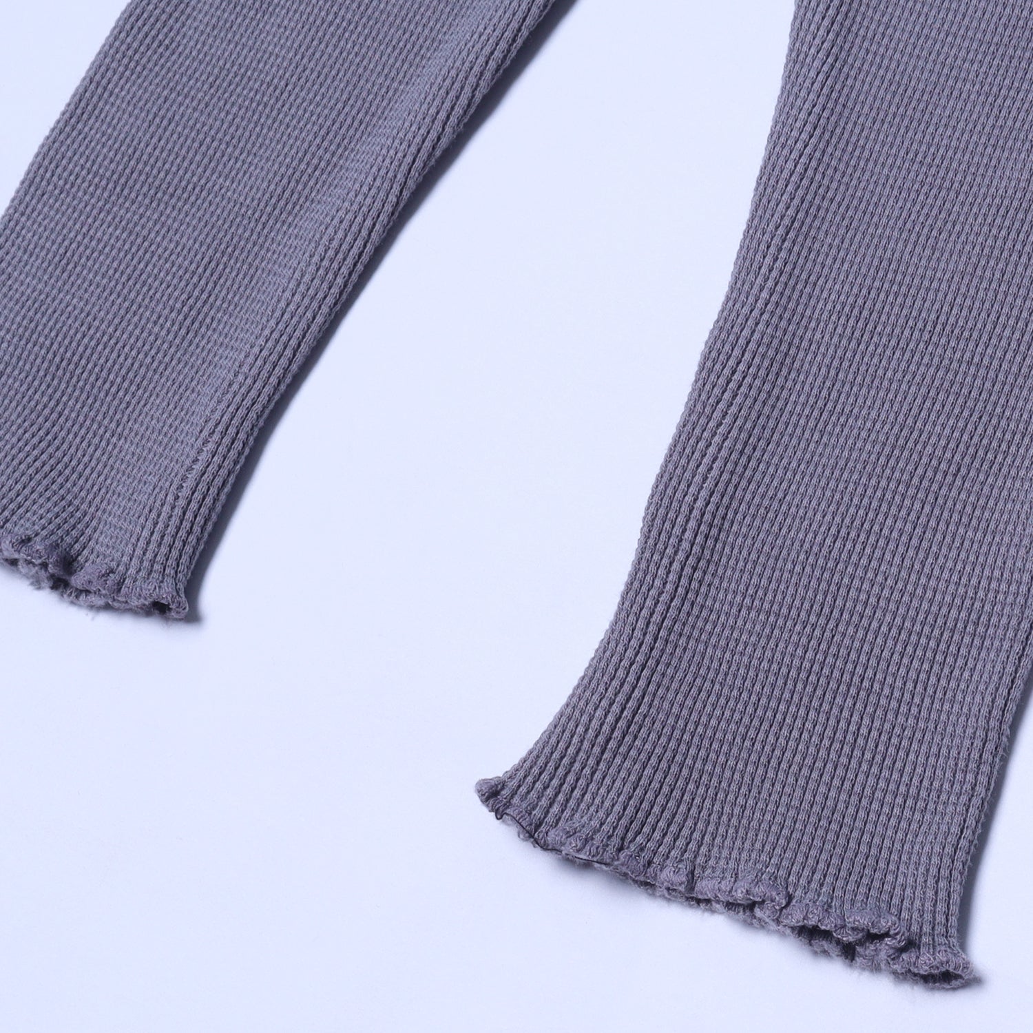 DARK GREY WITH KNOT THERMAL FABRIC BOTTOM FRIL PLAIN PAJAMA TROUSER