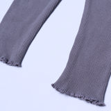 DARK GREY WITH KNOT THERMAL FABRIC BOTTOM FRIL PLAIN PAJAMA TROUSER