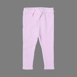 BABY PINK WITH KNOT THERMAL FABRIC BOTTOM & TOP FRIL PLAIN PAJAMA TROUSER