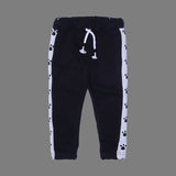 BLACK & GREY "PAW" PRINTED DOUBLE POCKET JOGGER PANTS TROUSER