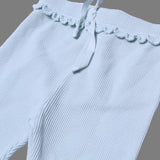 TURQOUISE WITH KNOT THERMAL FABRIC BOTTOM & TOP FRIL PLAIN PAJAMA TROUSER