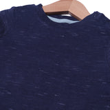 NAVY BLUE WITH WHITE SPOTS COTTON JERSY FABRIC FULL SLEEVES T-SHIRT