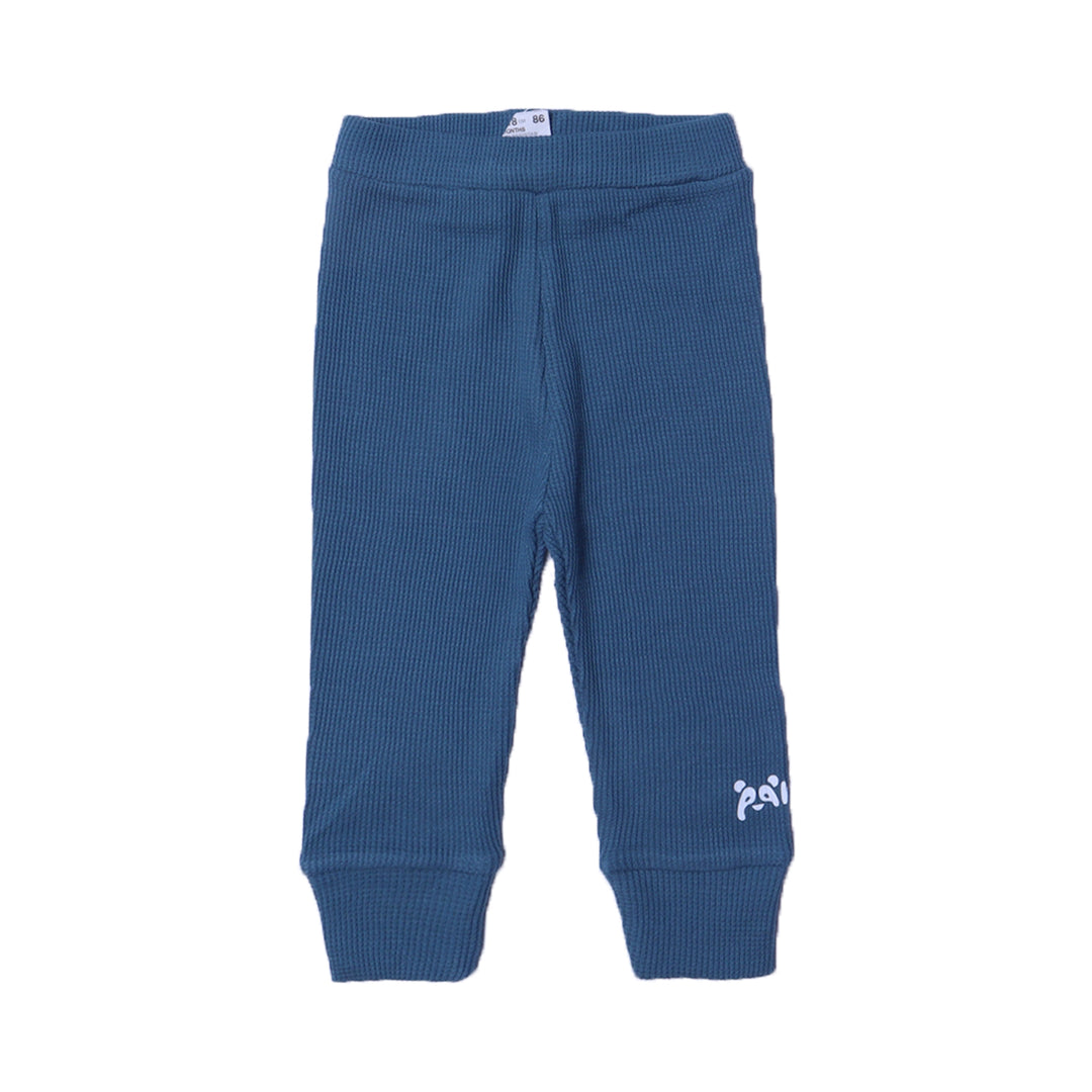 TEAL BLUE PANDA PRINTED THERMAL TROUSER PAJAMA