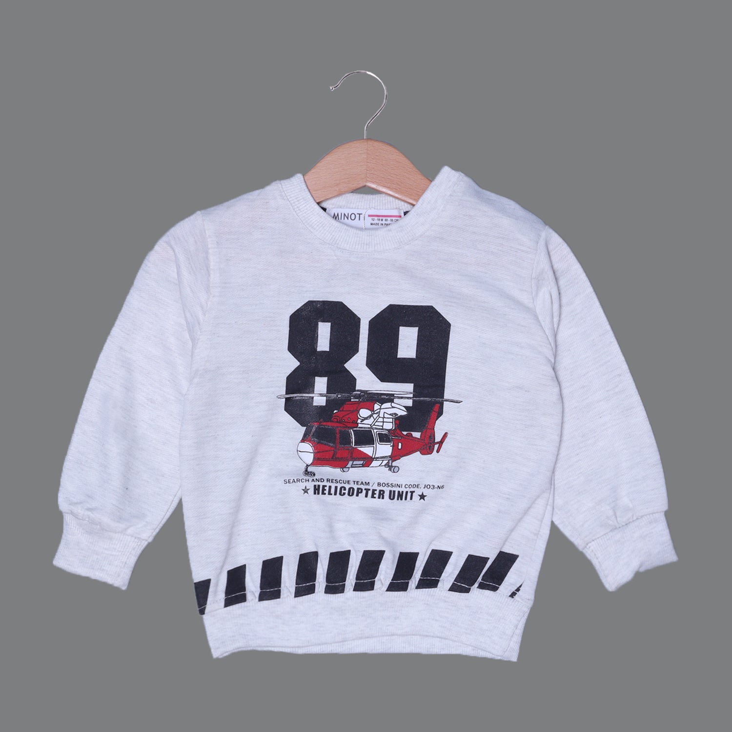 ASH GREY "89 HELICOPTER" PRINTED TERRY FABRIC SWEATSHIRT Secondary image