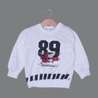ASH GREY "89 HELICOPTER" PRINTED TERRY FABRIC SWEATSHIRT