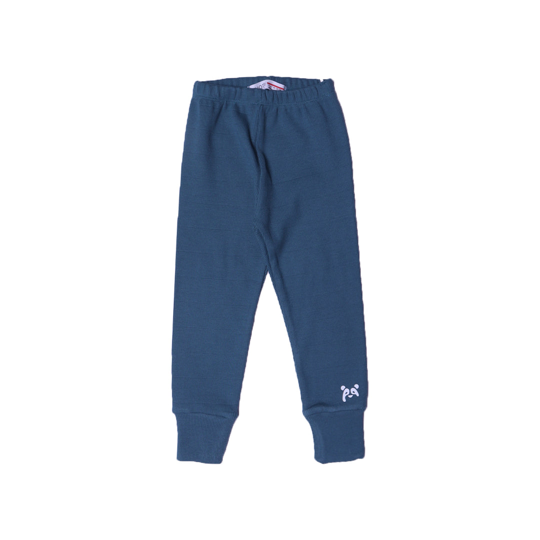TEAL BLUE PANDA PRINTED RIBBED FABRIC WINTERS SUIT