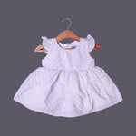 Load image into Gallery viewer, CREAM LEAVES PRINTED FRIL SLEEVES COTTON FABRIC FROCK FOR GIRLS
