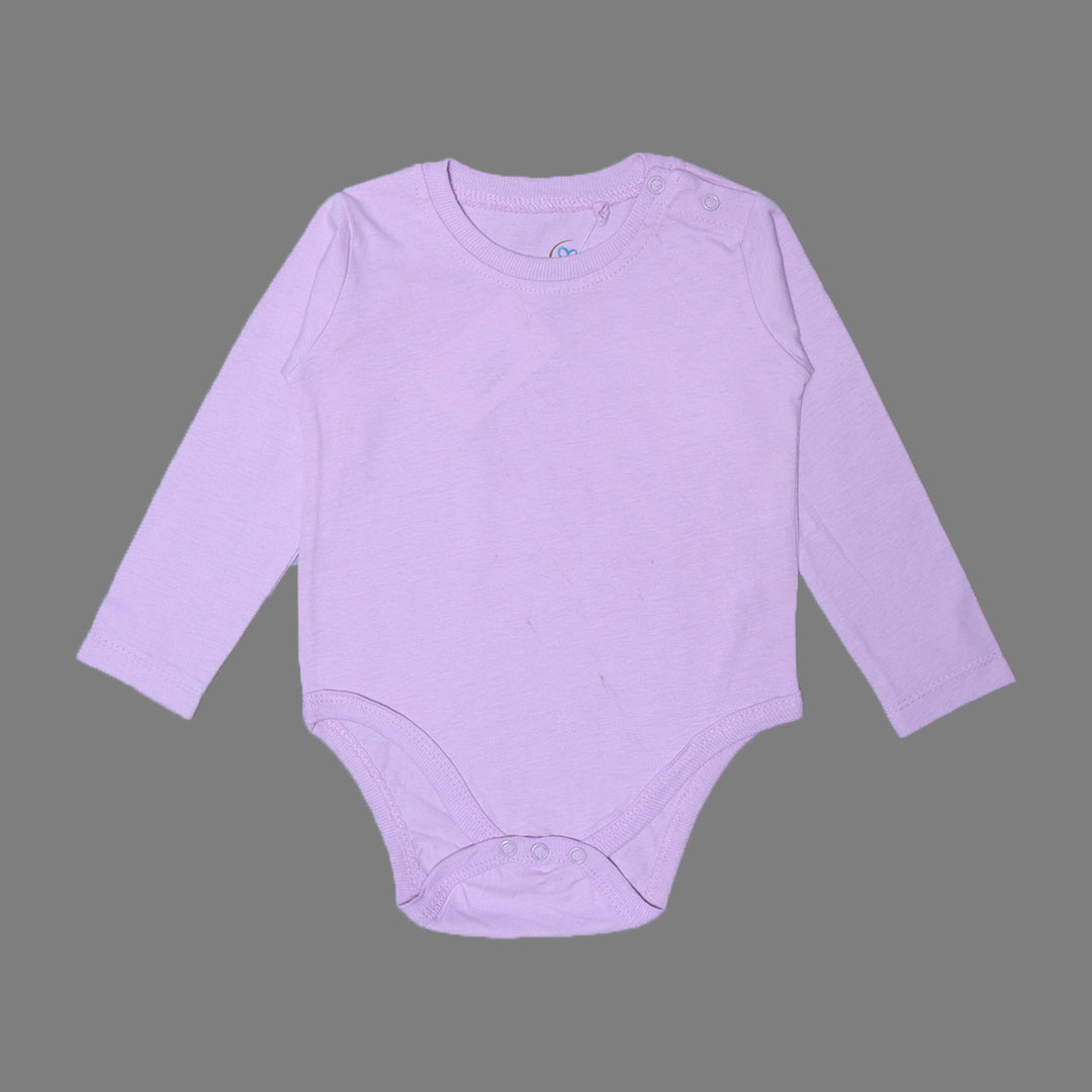 LIGHT PURPLE PLAIN FULL SLEEVES HALF BODY ROMPER