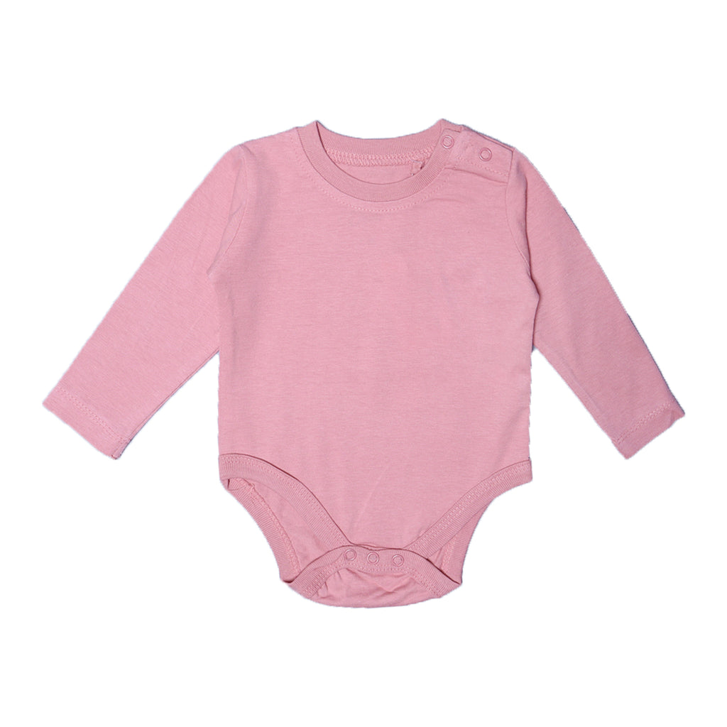 PEACH PLAIN FULL SLEEVES HALF BODY ROMPER