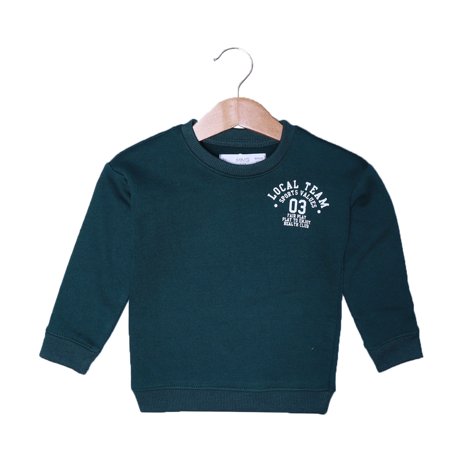 DARK GREEN "LOCAL TEAM 03" PRINTED TERRY FABRIC SWEATSHIRT Main image