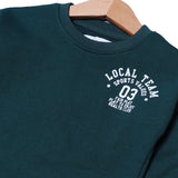 DARK GREEN "LOCAL TEAM 03" PRINTED TERRY FABRIC SWEATSHIRT