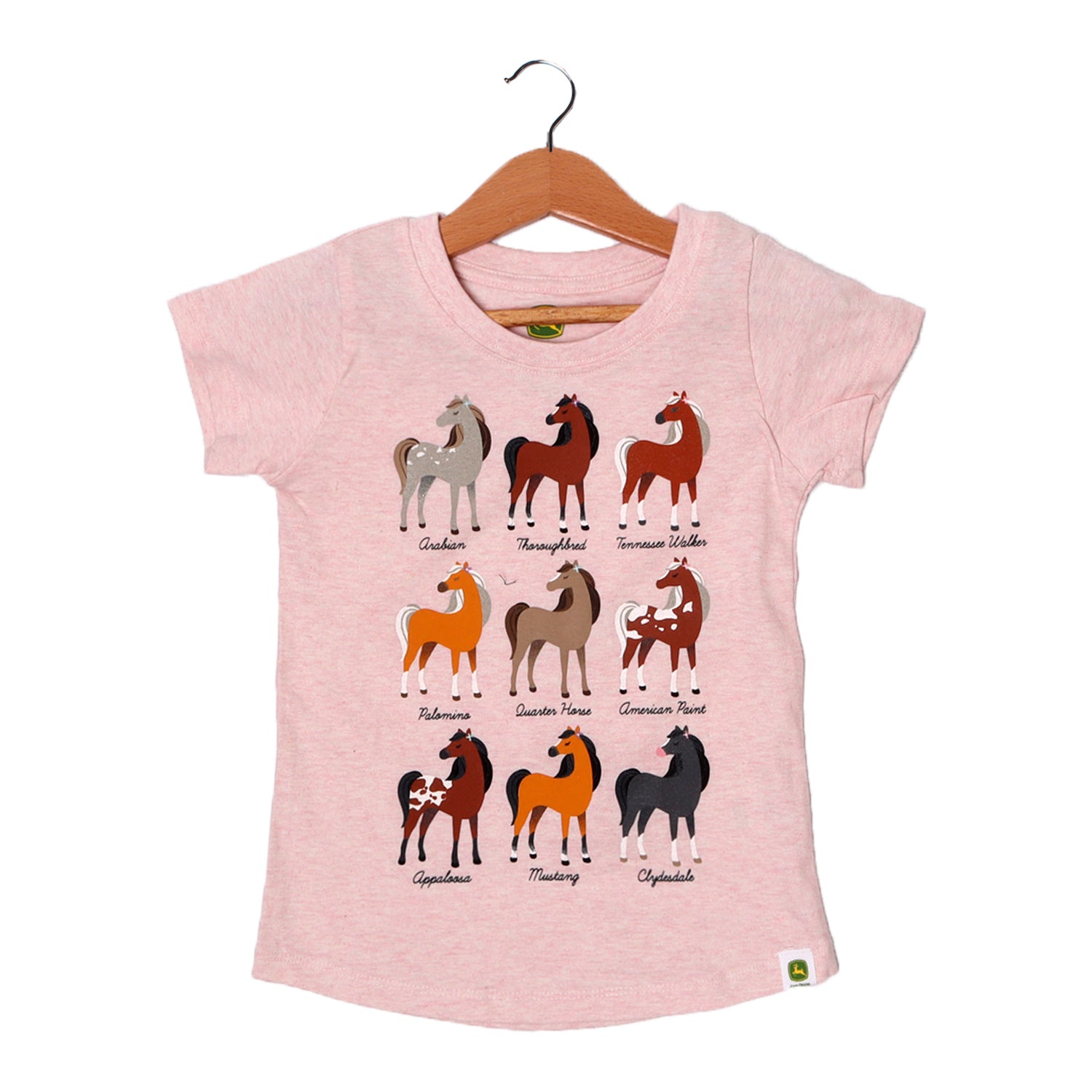NEW PINK HORSE PRINTED HALF SLEEVES T-SHIRT Secondary image