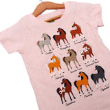 NEW PINK HORSE PRINTED HALF SLEEVES T-SHIRT