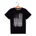 Load image into Gallery viewer, NEW BLACK AMERICAN FLAG PRINTED HALF SLEEVES T-SHIRT
