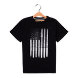 NEW BLACK AMERICAN FLAG PRINTED HALF SLEEVES T-SHIRT