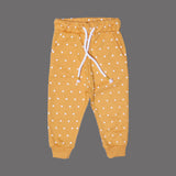 MUSTARD FRIL SWEATSHIRT & TROUSER "POLKA DOTS" PRINTED TERRY FABRIC WINTER SUIT
