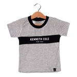 Load image into Gallery viewer, NEW GREY WITH BLACK KENNETH COLE PRINTED HALF SLEEVES T-SHIRT
