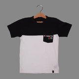 NEW WHITE & BLACK KENNETH COLE POCKET HALF SLEEVES T-SHIRT