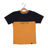 NEW BLUE WITH MUSTARD KENNETH COLE PRINTED HALF SLEEVES T-SHIRT
