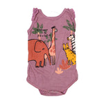 Load image into Gallery viewer, NEW PURPLE WELCOME TO SAVANA PRINTED ROMPER
