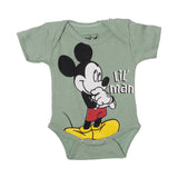 NEW GREEN MICKEY LIL' MAN PRINTED ROMPER