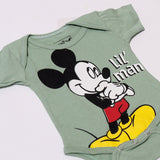 NEW GREEN MICKEY LIL' MAN PRINTED ROMPER