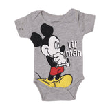 NEW HAZEL GREY MICKEY LIL' MAN PRINTED ROMPER
