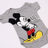 NEW HAZEL GREY MICKEY LIL' MAN PRINTED ROMPER