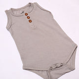 NEW LIGHT GREY SLEEVE LESS WITH BUTTONS ROMPER