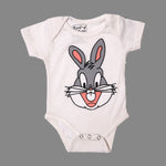 Load image into Gallery viewer, NEW WHITE RABBIT FACE PRINTED ROMPER
