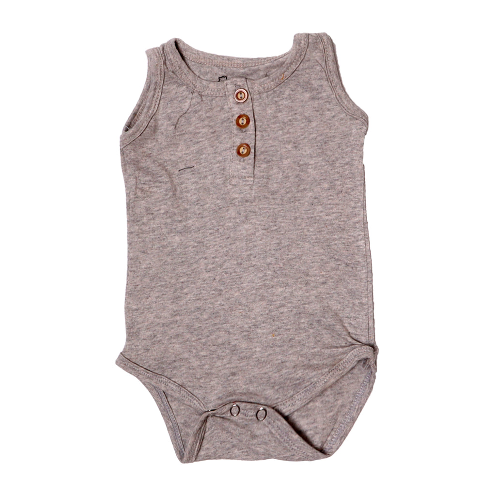 NEW GREY SLEEVES LESS WITH BUTTONS ROMPER