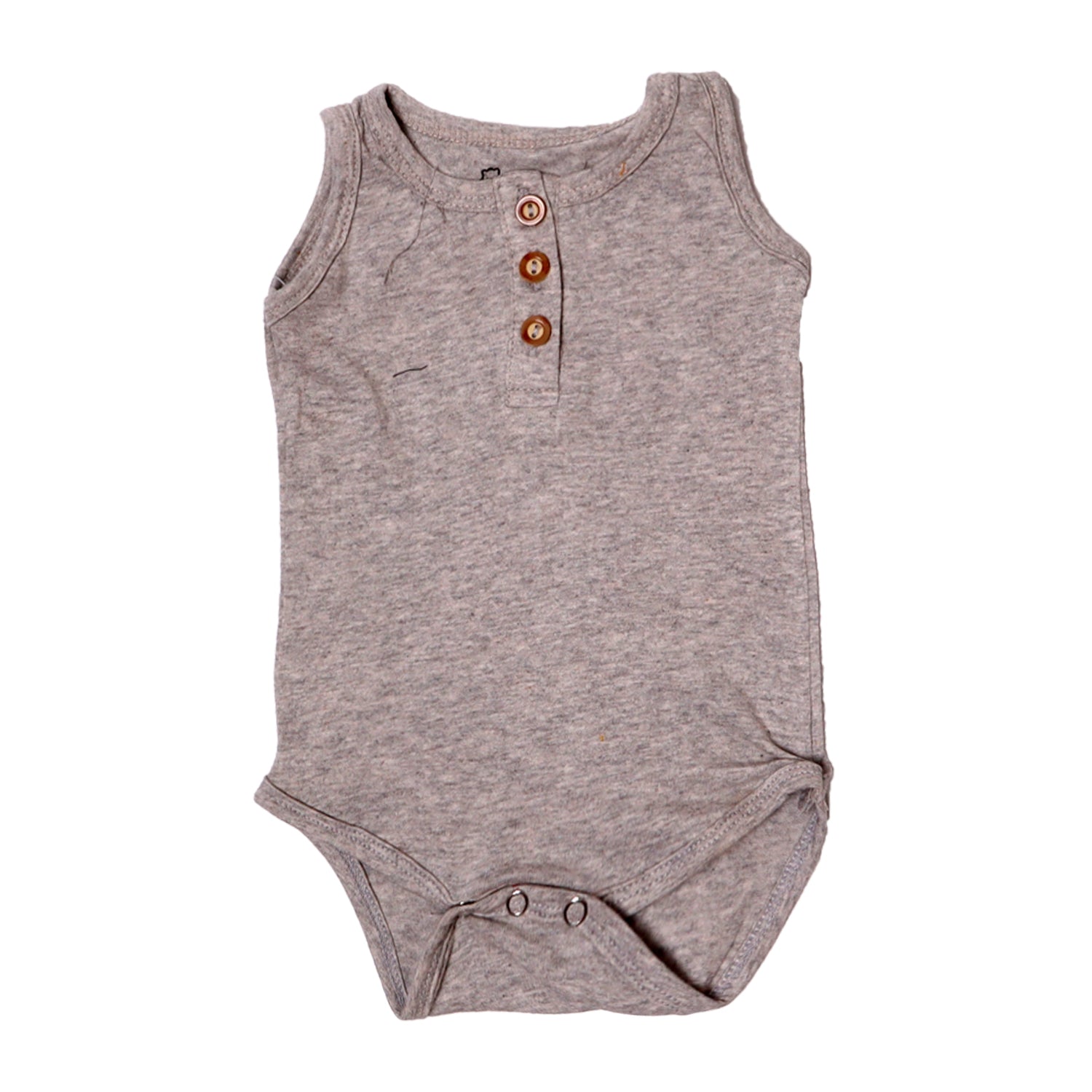 NEW GREY SLEEVES LESS WITH BUTTONS ROMPER