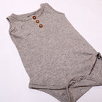 NEW GREY SLEEVES LESS WITH BUTTONS ROMPER