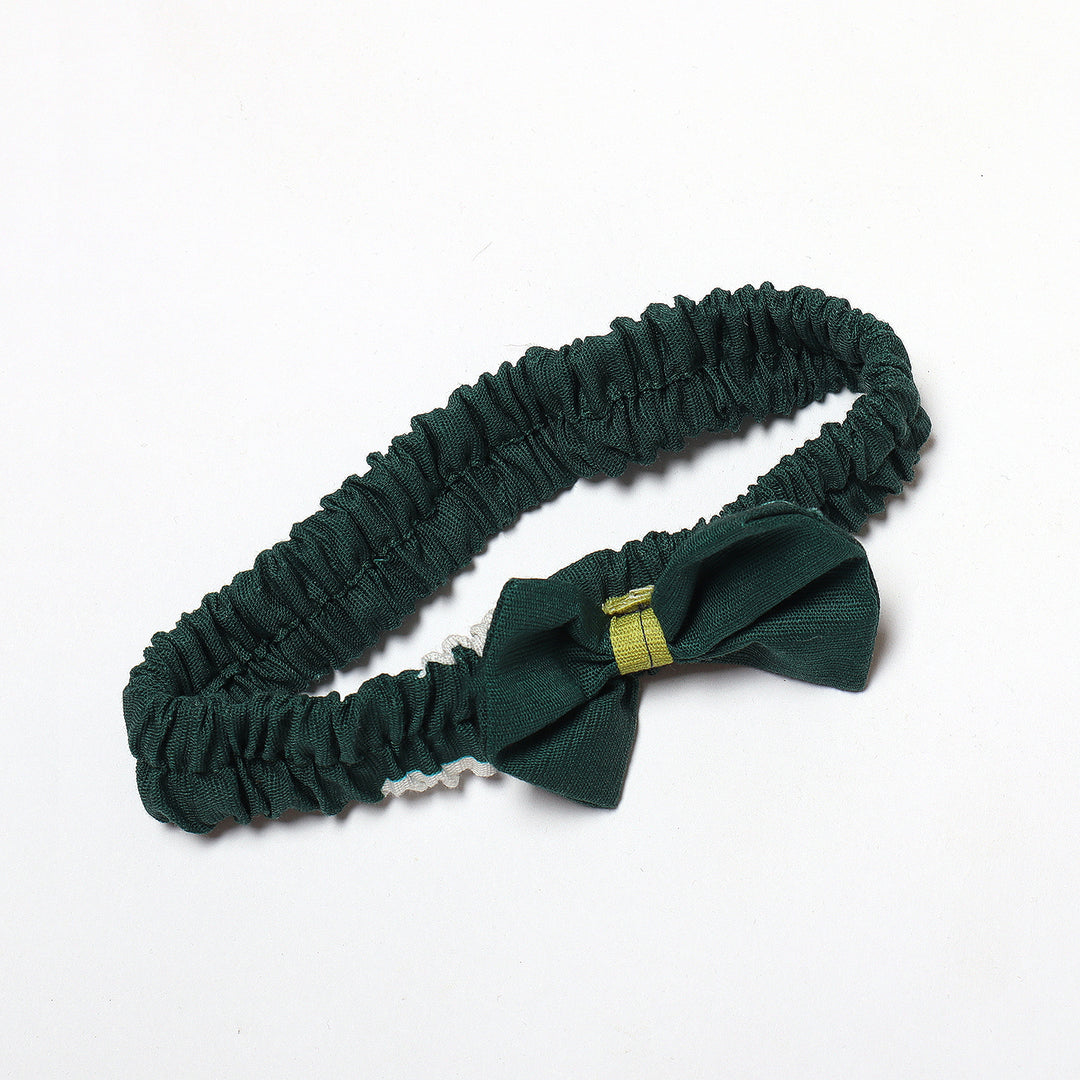 NEW PLAIN GREEN BOW GIRLS HAIR BAND