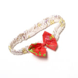 NEW OFF WHITE WITH ORANGE BOW GIRLS HAIR BAND