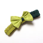 NEW GREEN & TEAL BLUE PLAIN BOW GIRLS HAIR BAND