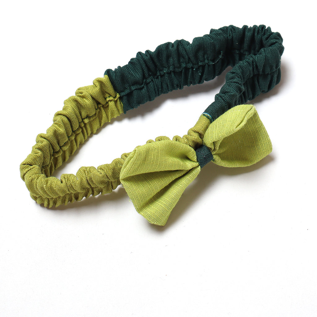 NEW GREEN & TEAL BLUE PLAIN BOW GIRLS HAIR BAND