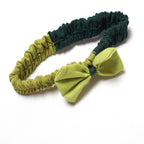 NEW GREEN & TEAL BLUE PLAIN BOW GIRLS HAIR BAND