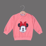 DARK PEACH "MINNIE MOUSE FACE" PRINTED TERRY FABRIC WINTER SUIT