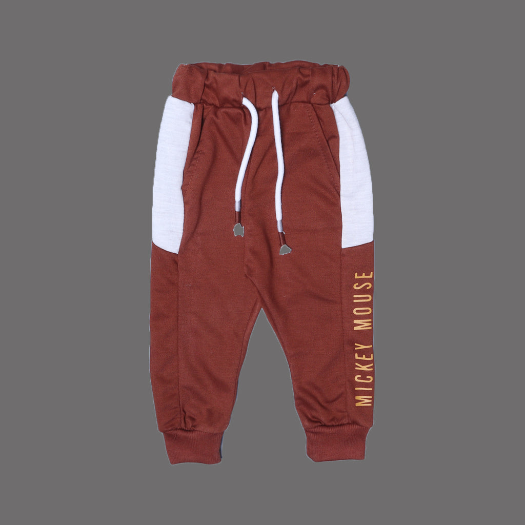 BROWN & GREY "MICKEY" PRINTED TERRY FABRIC WINTER SUIT