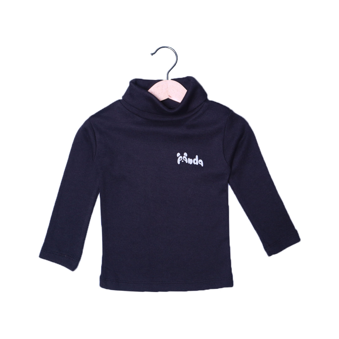 BLACK PANDA PRINT HIGH NECK FULL SLEEVES FOR WINTERS Main image