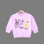 Load image into Gallery viewer, BABY PINK YES PRINT TERRY FABRIC SWEATSHIRT
